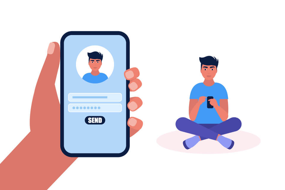 スマホを持つ男