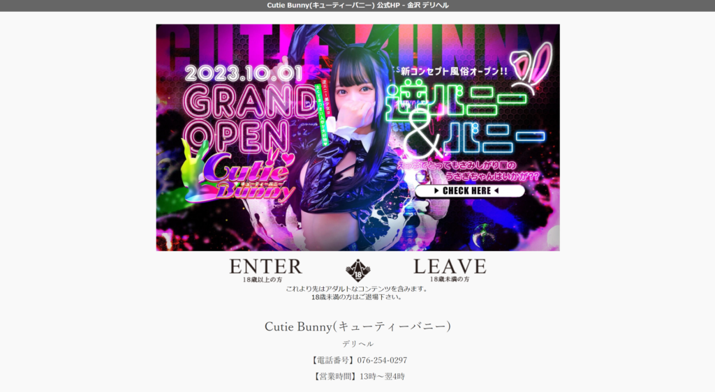 【金沢・デリヘル】キューティーバニー