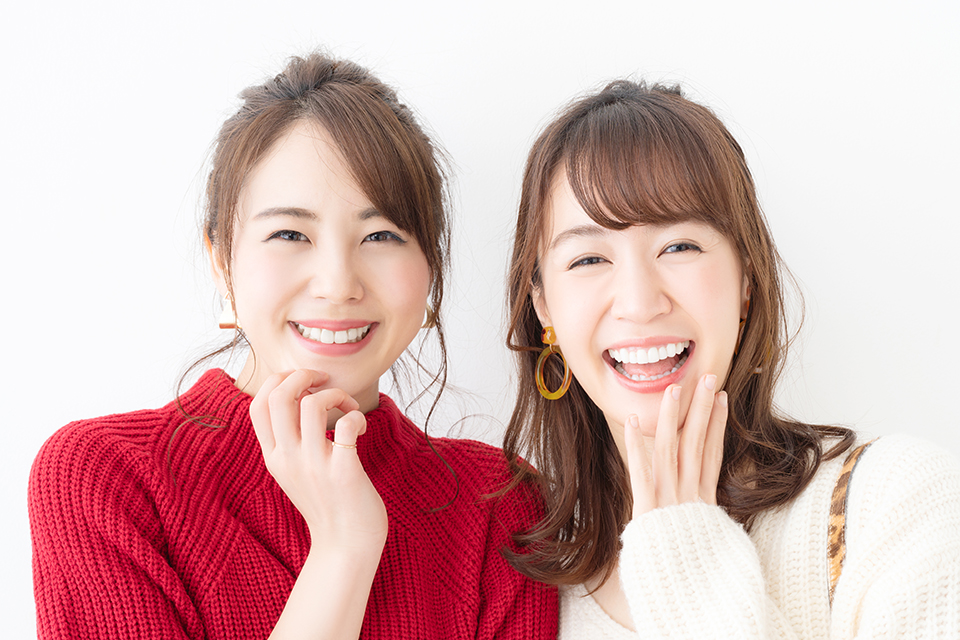 女_笑顔_二人